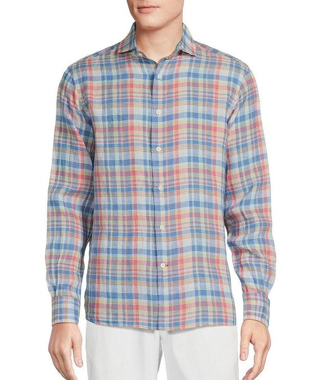 Cremieux Blue Label French Linen Collection Plaid Long Sleeve Woven Shirt Product Image