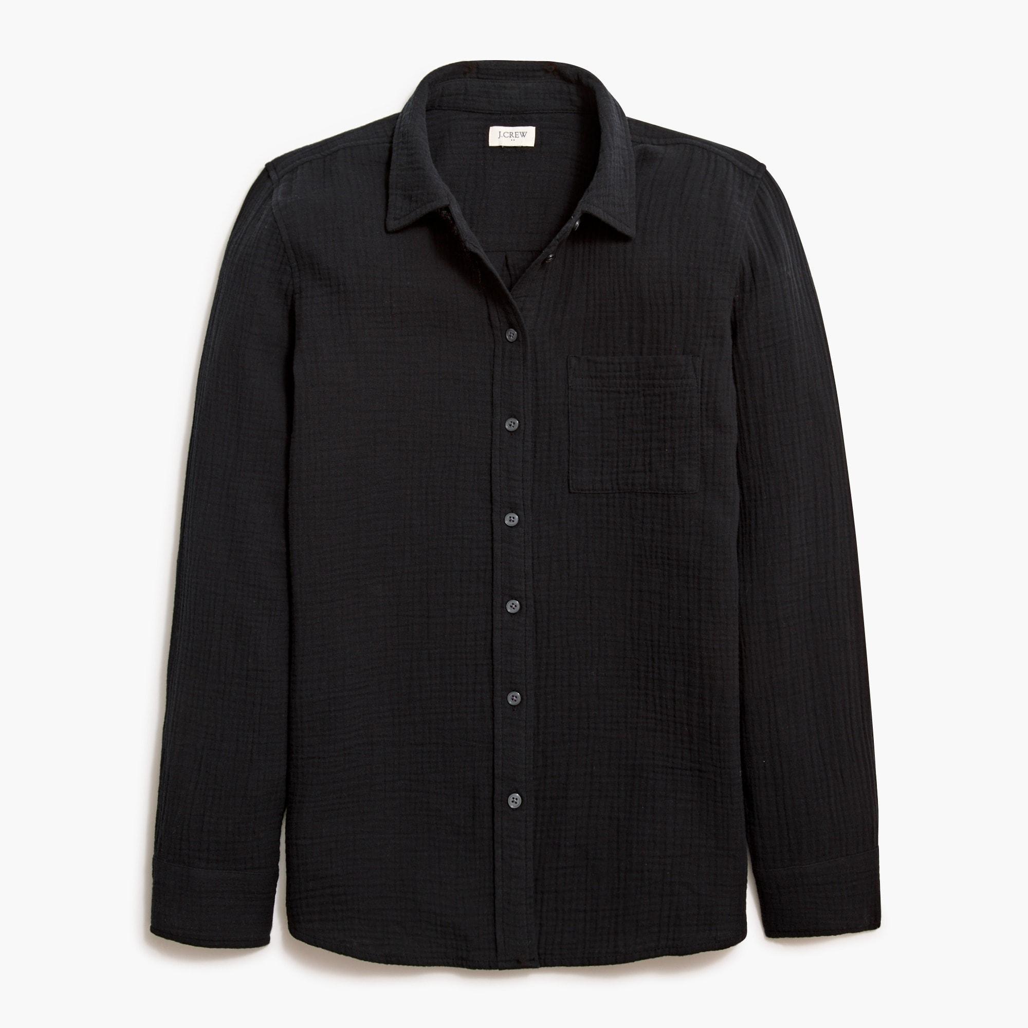 Petite gauze button-up shirt product image