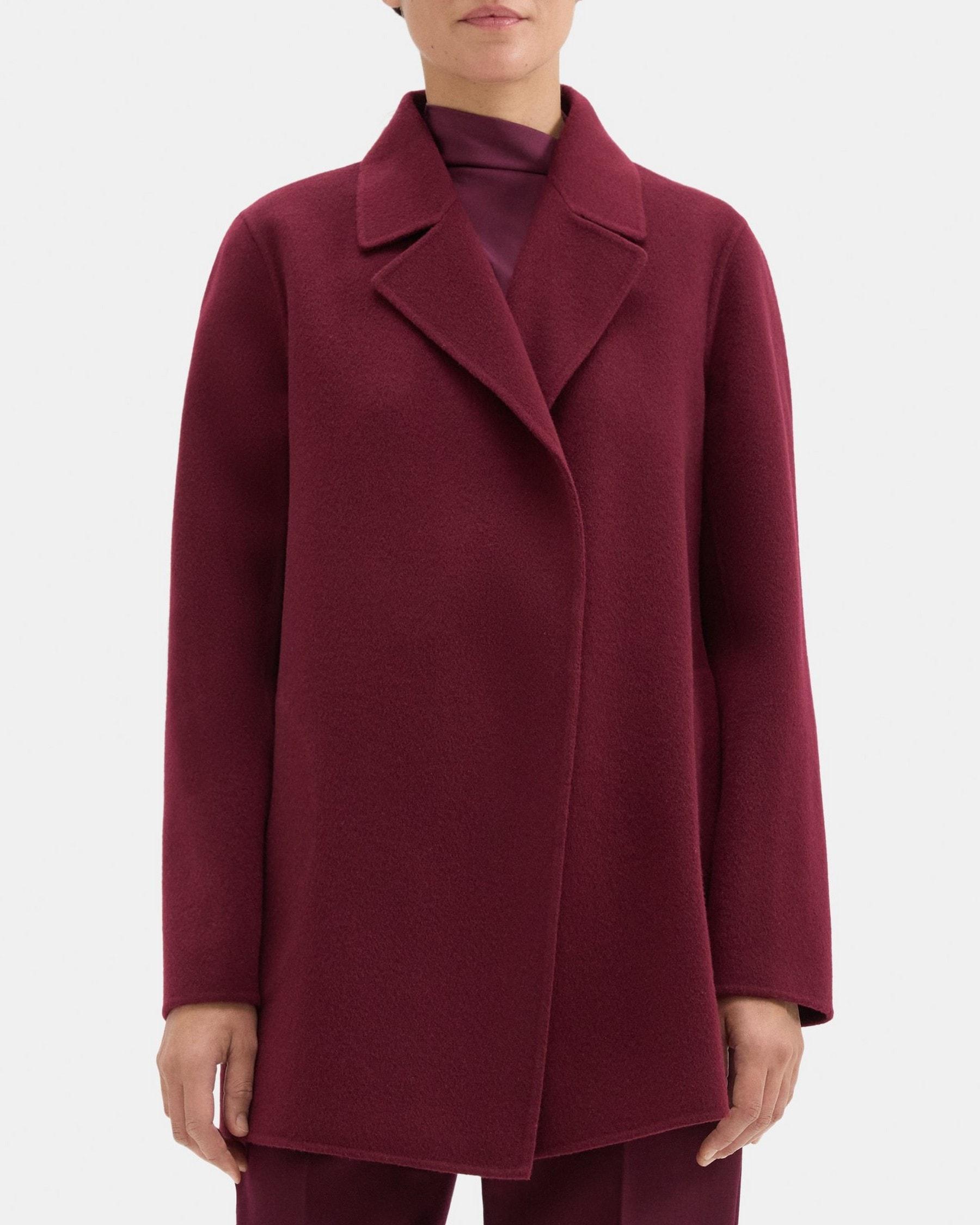 Open Front Coat in Double-Face Wool-Cashmere Product Image