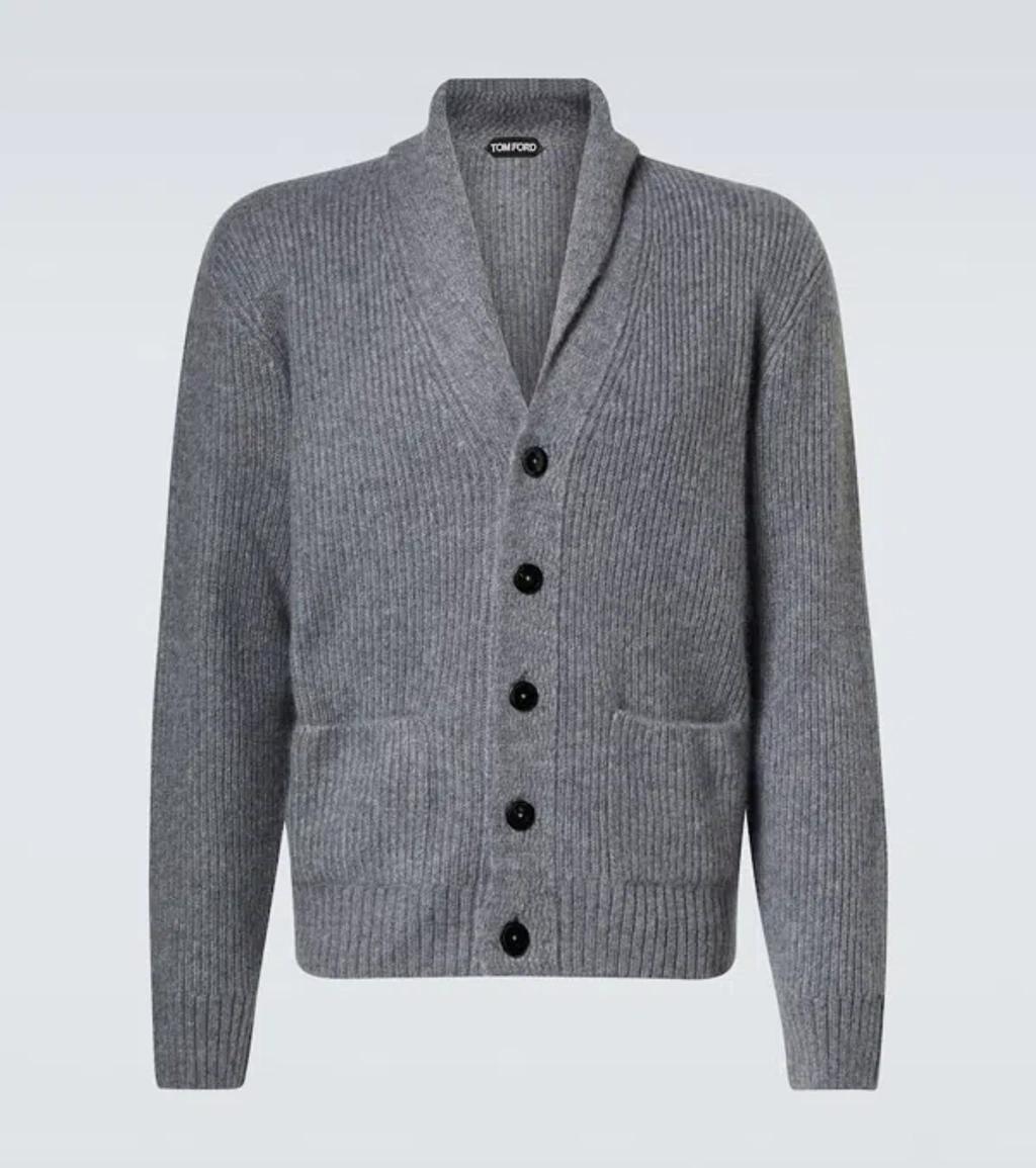 TOM FORD Cashmere And Silk Cardigan In Gray Product Image