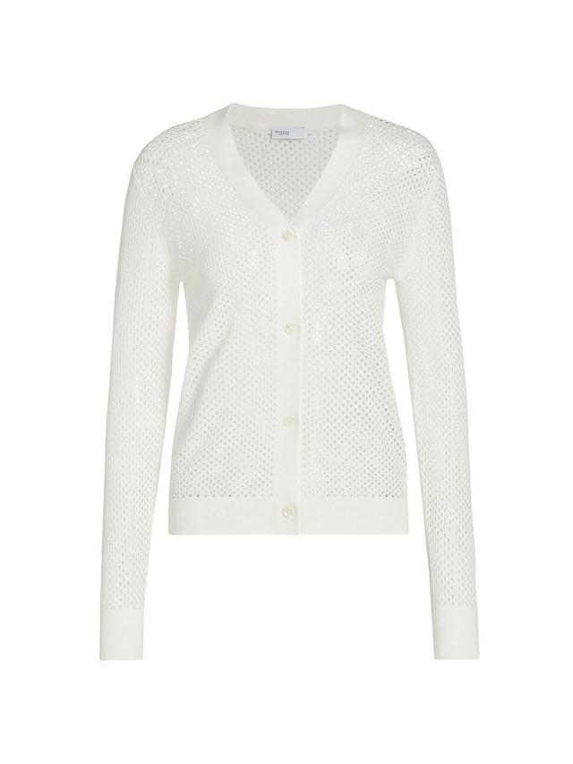 Womens Mesh Pointelle Cardigan Product Image