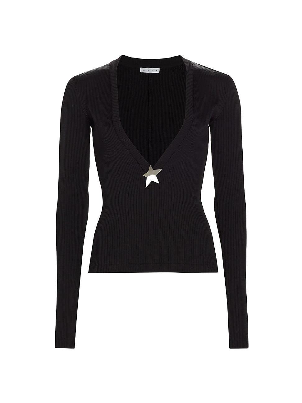 Womens Star Stud Plunge Top Product Image