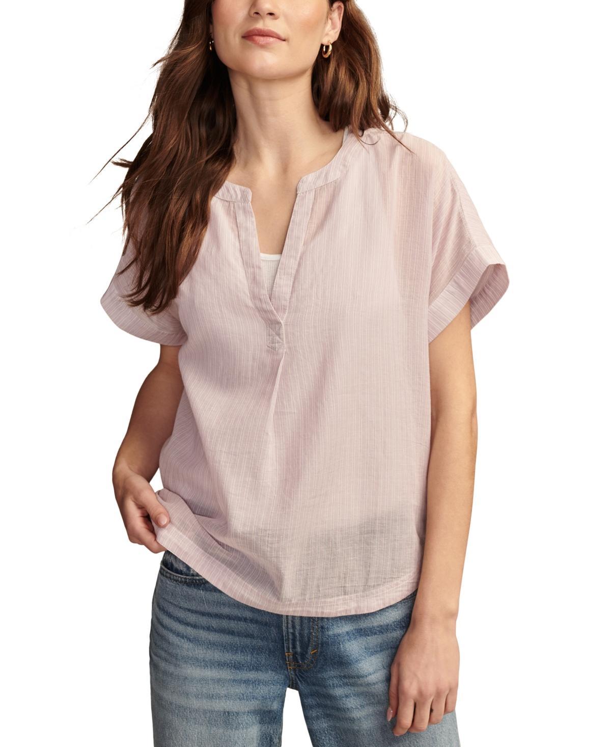 Lucky Brand Womens Cotton Striped Dolman Popover Shirt Product Image