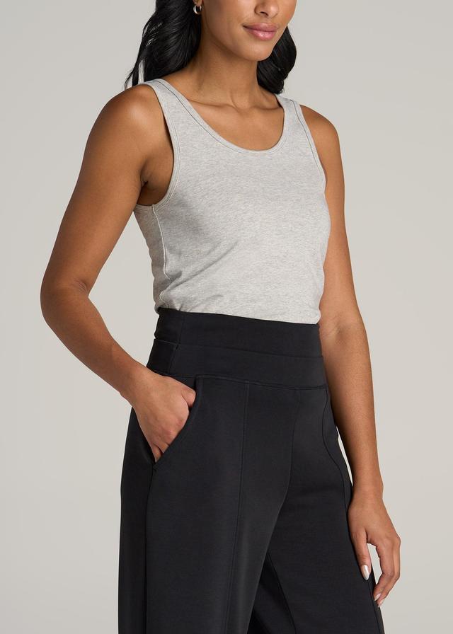 Slim Fit Jersey Tank Top for Tall Women in Grey Mix Product Image