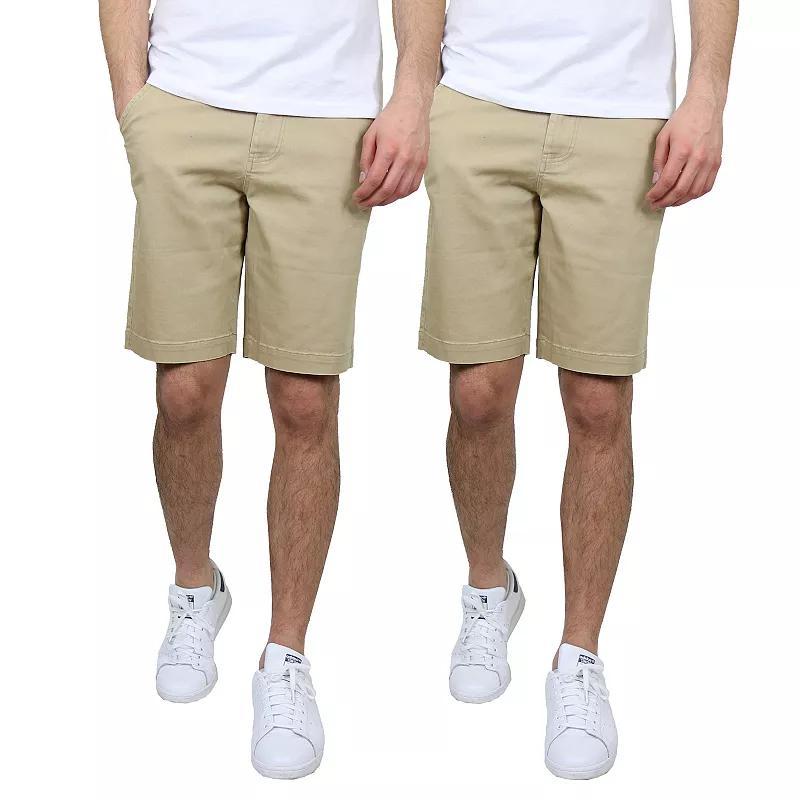 Mens Galaxy 2-Pack 10.5-in. Slim-Fit Cotton Flex Chino Shorts Green Product Image