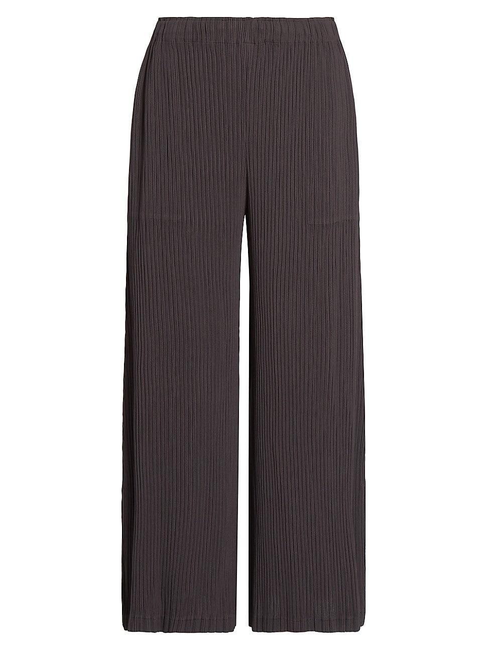 Womens Hatching Pliss Wide-Leg Pants Product Image