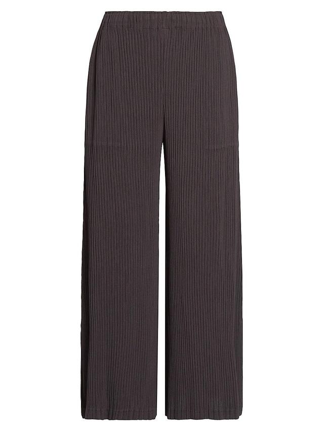 Womens Hatching Pliss Wide-Leg Pants Product Image