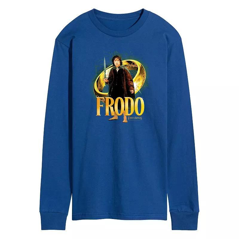 Mens Lord Of The Rings Frodo Baggins Ring Long Sleeve Graphic Tee Blue Product Image