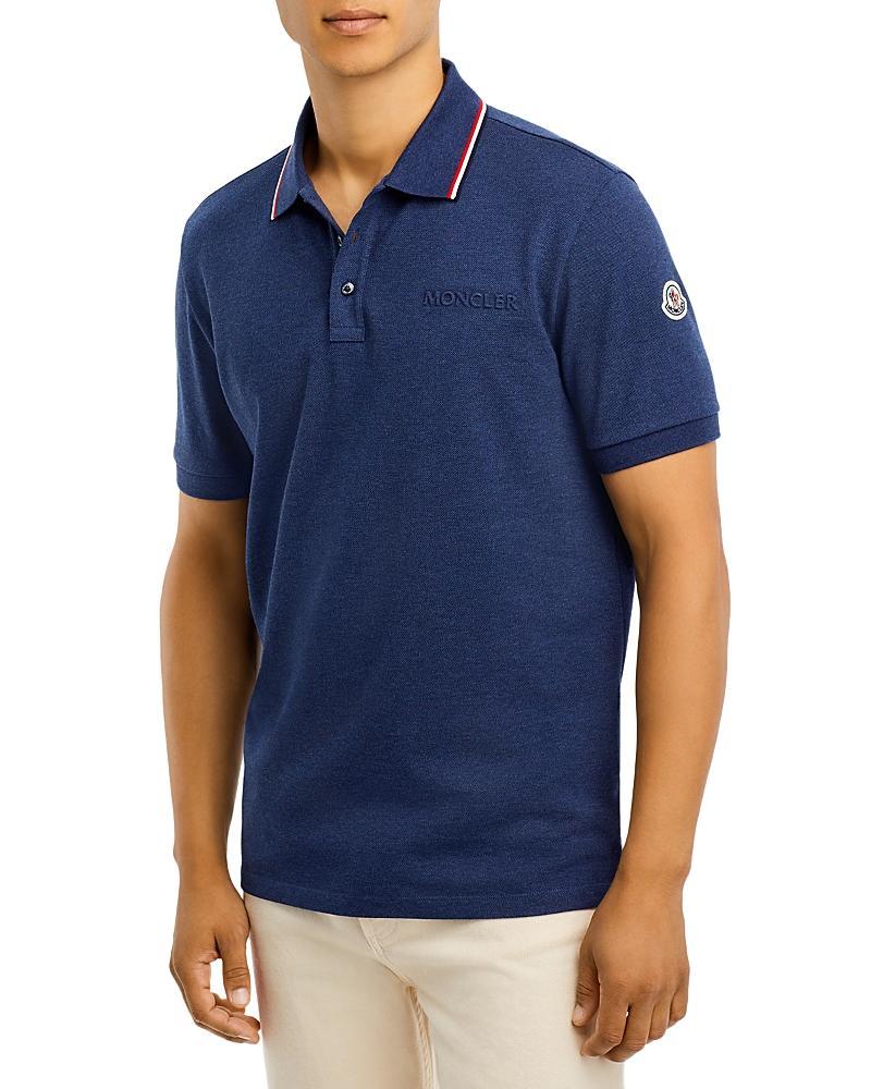 Moncler Tipped Logo Embossed Cotton Piqu Polo Product Image