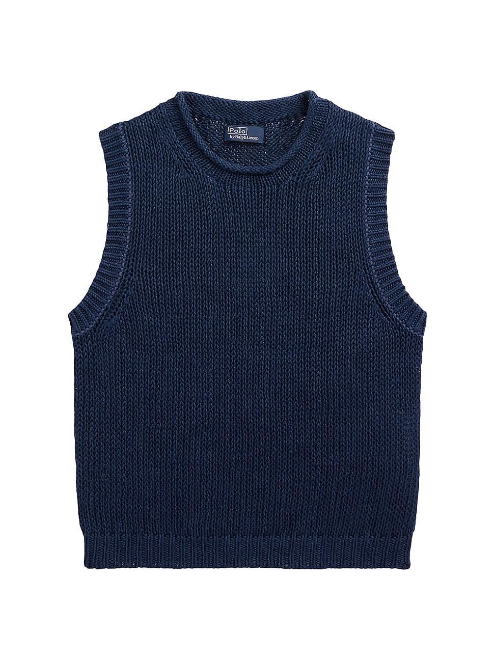 Womens Linen-Cotton Knit Sweater Vest Product Image