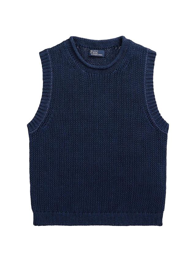 Womens Linen-Cotton Knit Sweater Vest Product Image