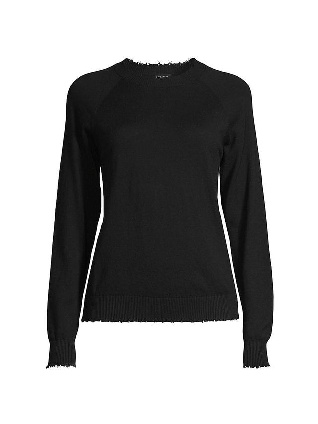 Womens Distressed Cotton & Cashmere Knit Pullover Sweatshirt Product Image