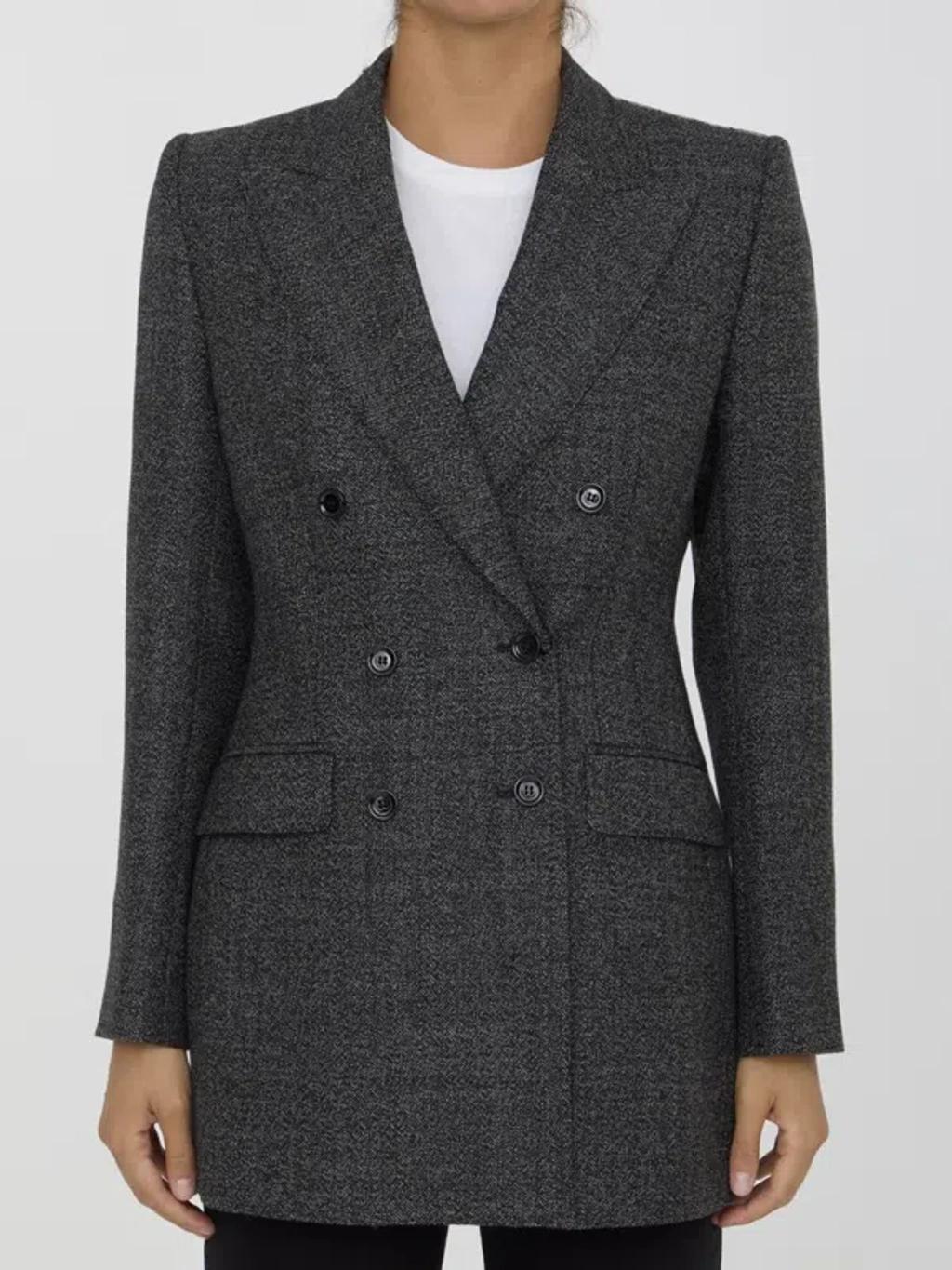 Wool Jacket In Grey Product Image