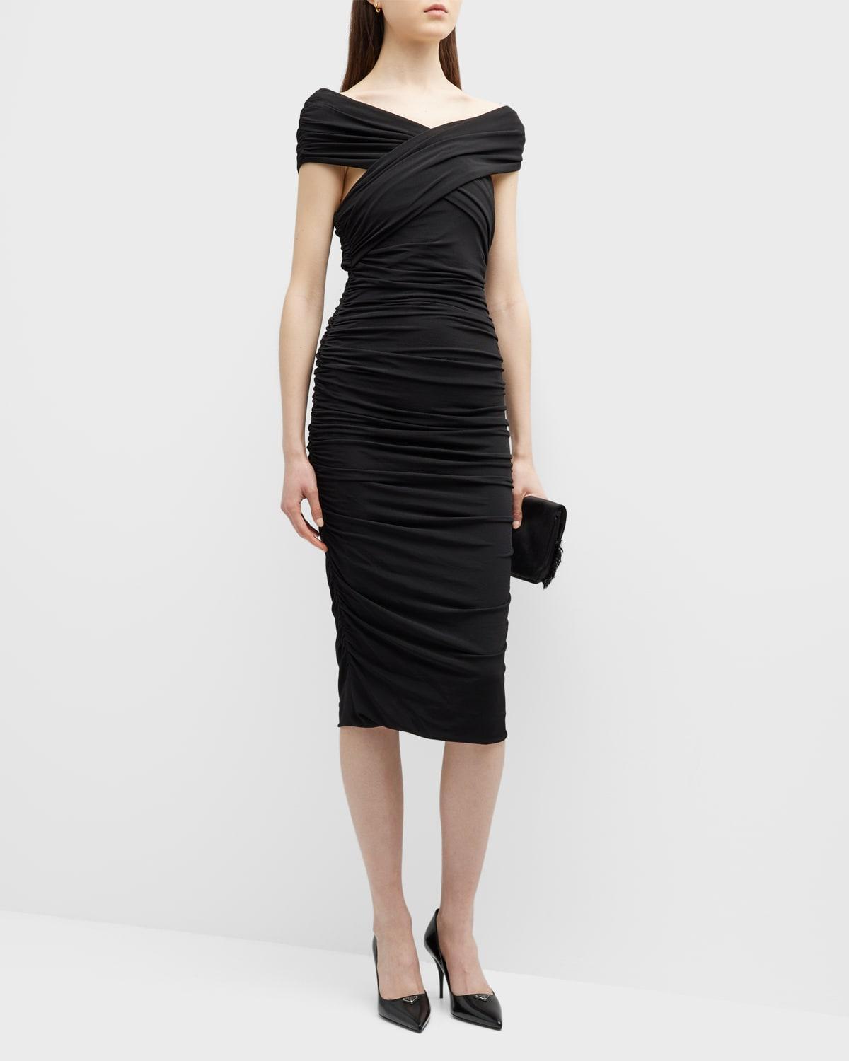 Womens Ruched Jersey Midi-Dress Product Image