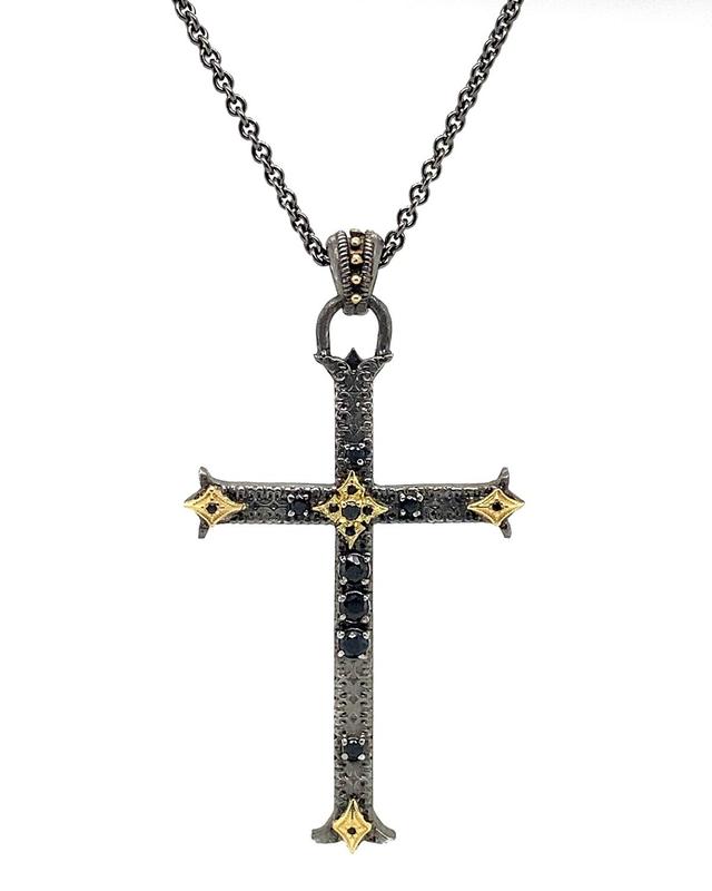 Mens Romero Blackened Crivelli Cross Pendant Product Image