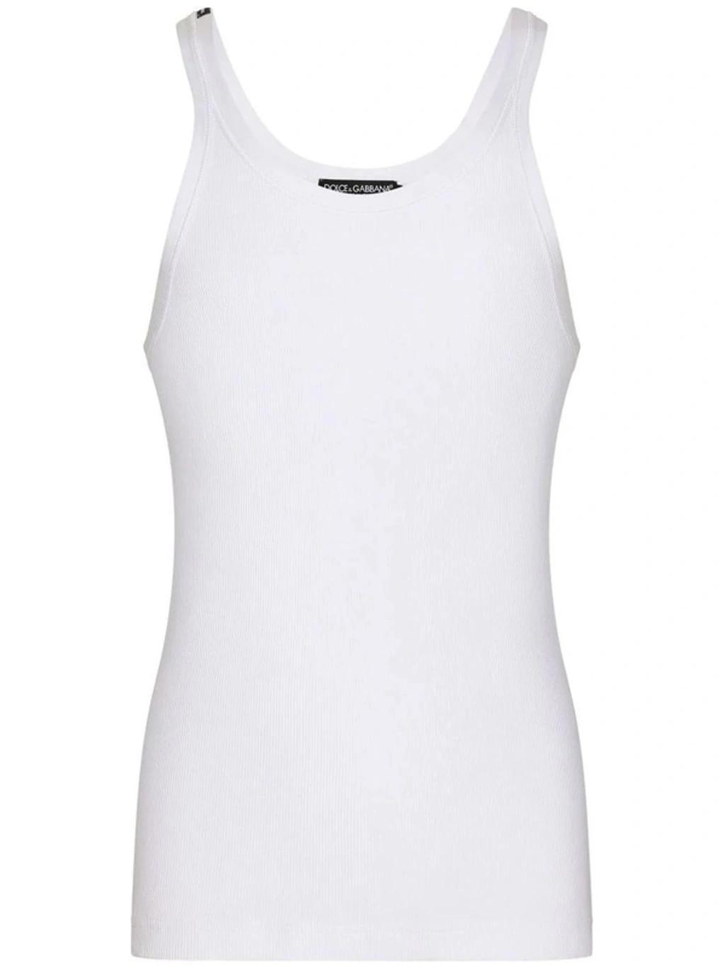 Classic Cotton Tank Top With Comfortable Fit And Versatile Style In White Product Image