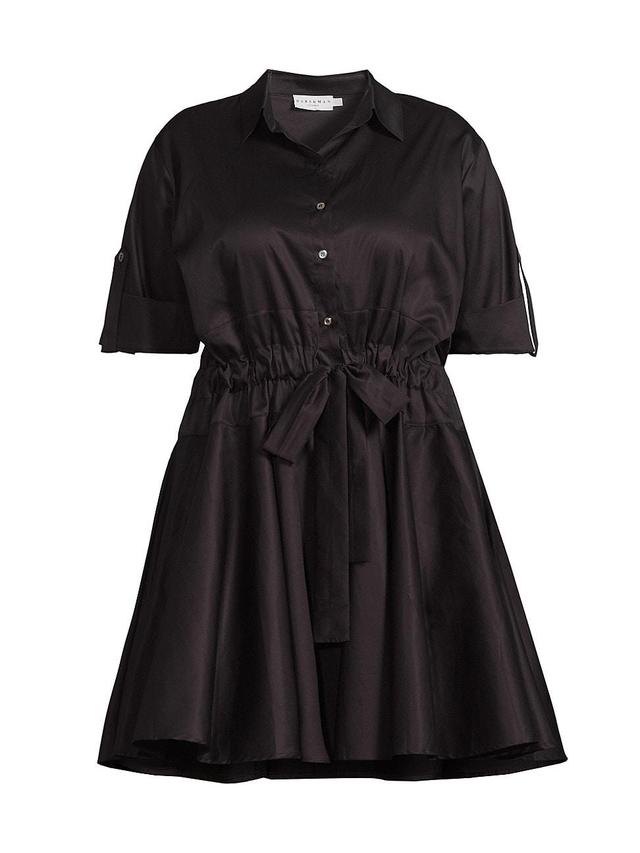 Womens Plus Meadow Tie-Waist Cotton Shirtdress Product Image