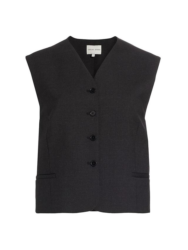 Womens Stretch-Wool V-Neck Vest Product Image