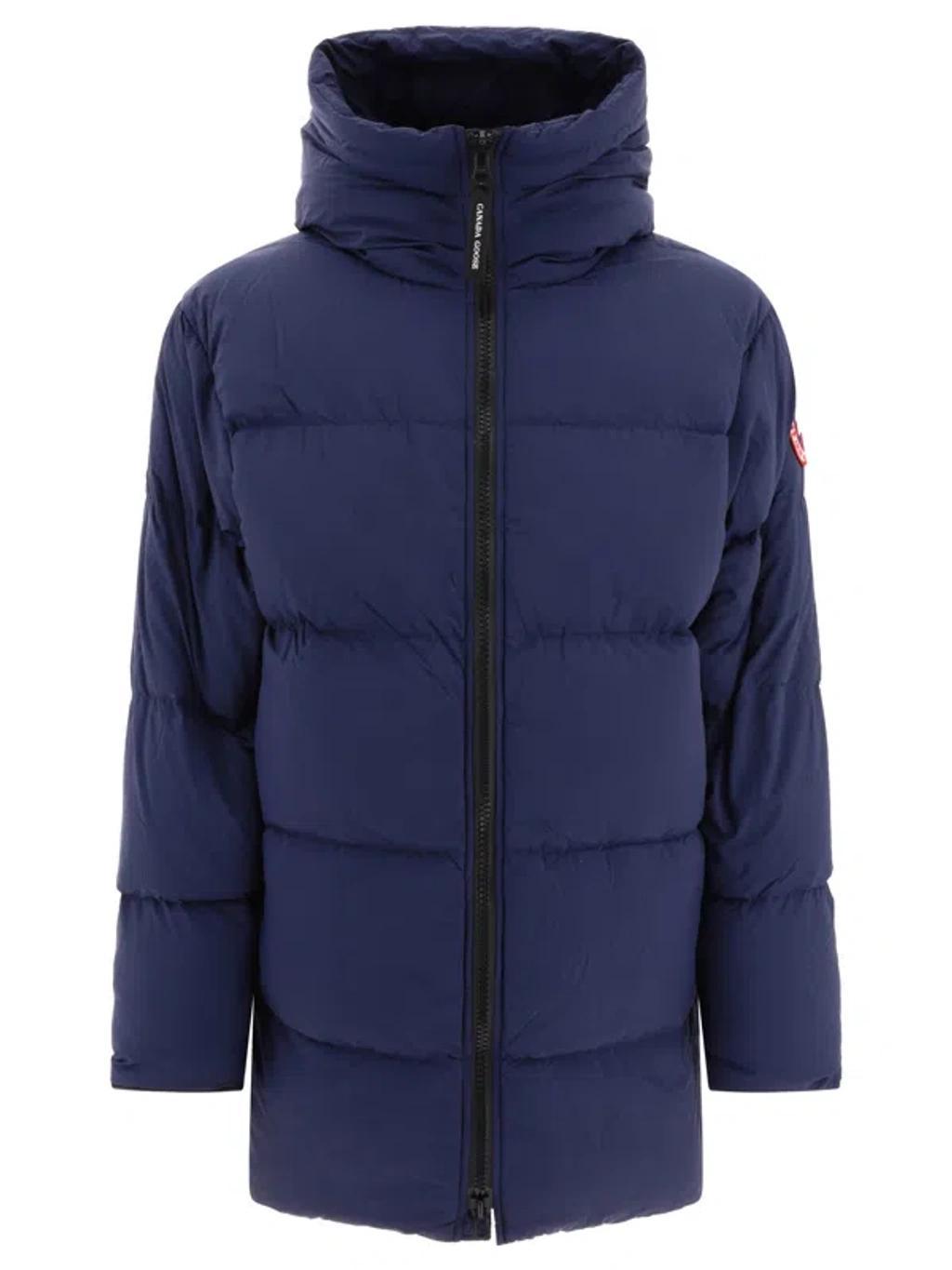 CANADA GOOSE Mens Atlantic Navy Lawrence High-neck Regular-fit Shell-down Jacket In Blue Product Image