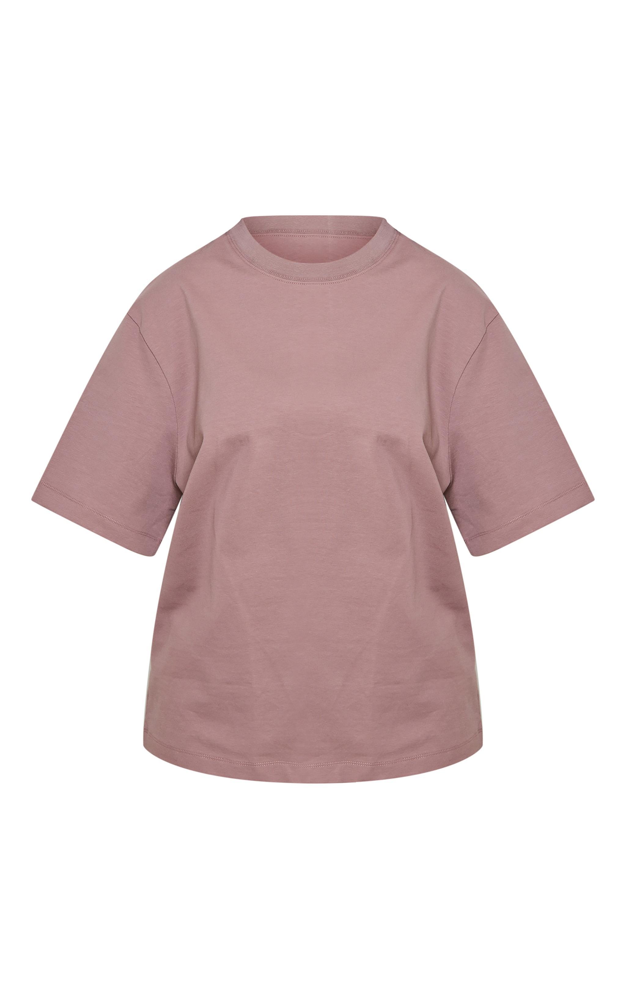 Petite Mauve Premium Cotton Oversized T-shirt Product Image