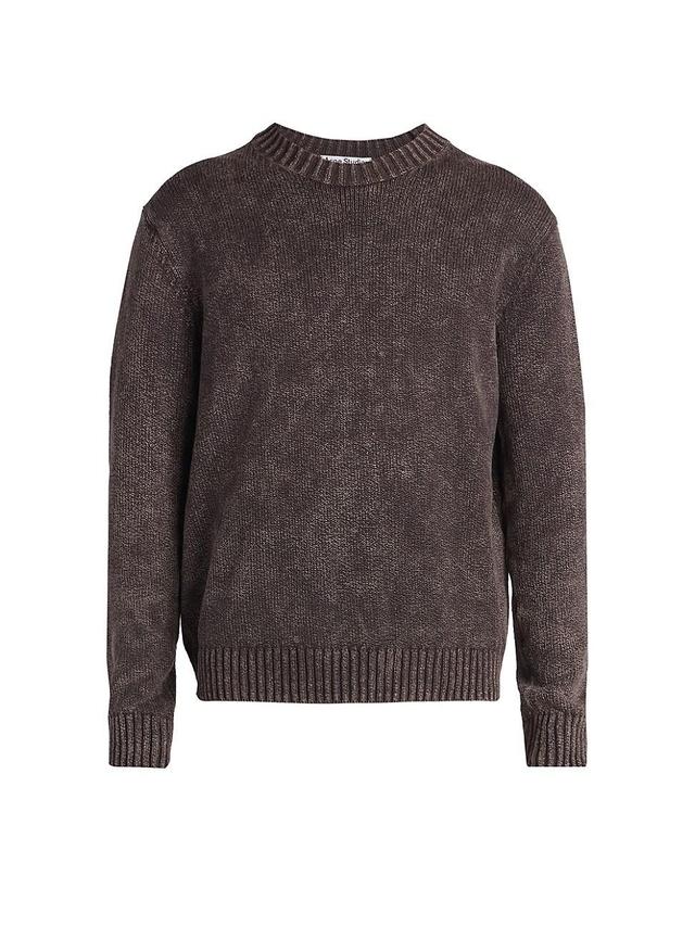 Mens Acid Wash Crewneck Sweater Product Image