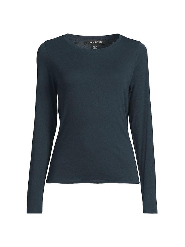 Womens Round Neck Long-Sleeve T-Shirt Product Image