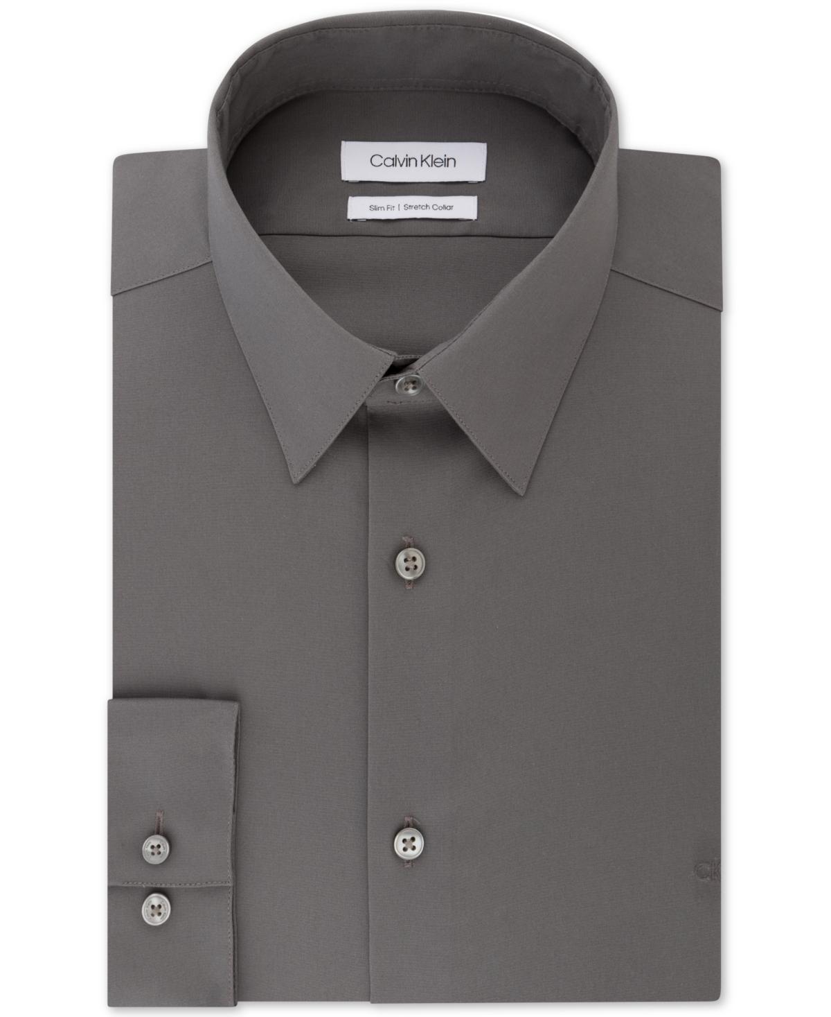 Calvin Klein Mens Slim-Fit Stretch Dress Shirt, Online Exclusive Created for Macys Product Image