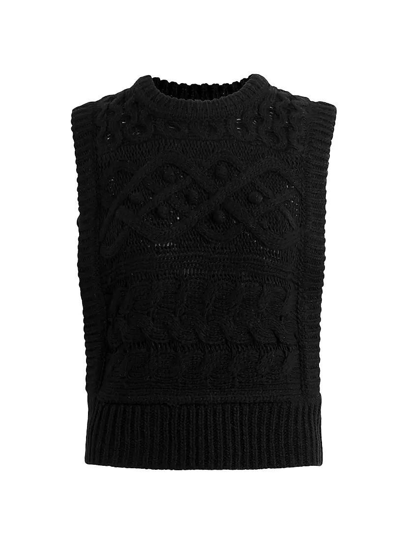 The Clara Cable-Knit Sweater Vest Product Image