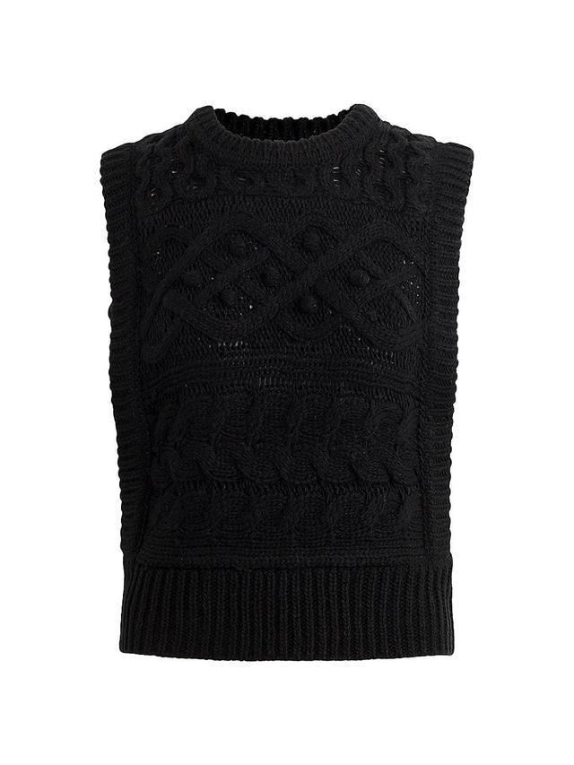 Womens The Clara Cable-Knit Sweater Vest Product Image