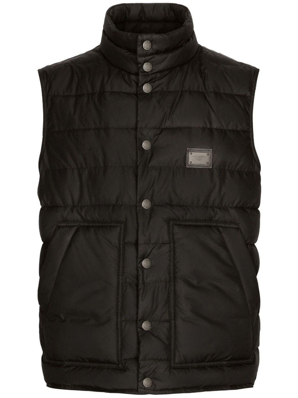 Logo-plaque Padded Gilet In Black Product Image