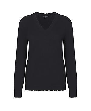 Womens Cotton-Blend V-Neck Sweater Product Image