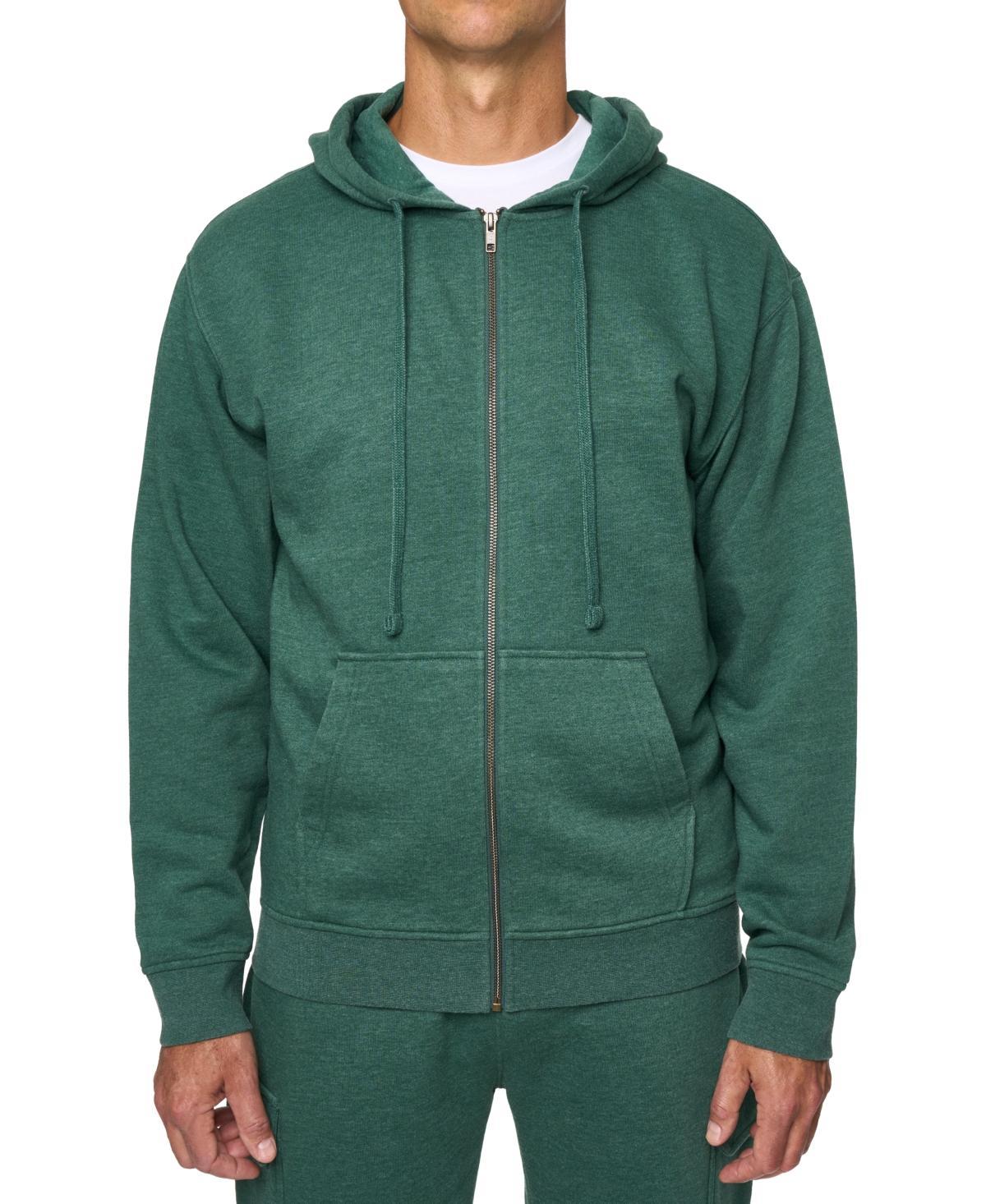 Lazer Mens Relaxed Fit Burnout Fleece Zip-Front Hoodie product image