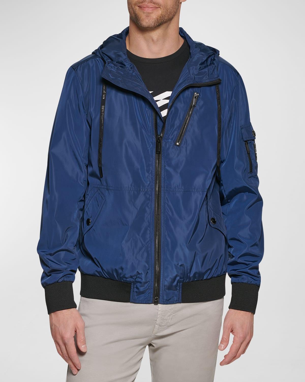 Mens Lightweight Hooded Bomber Jacket Product Image