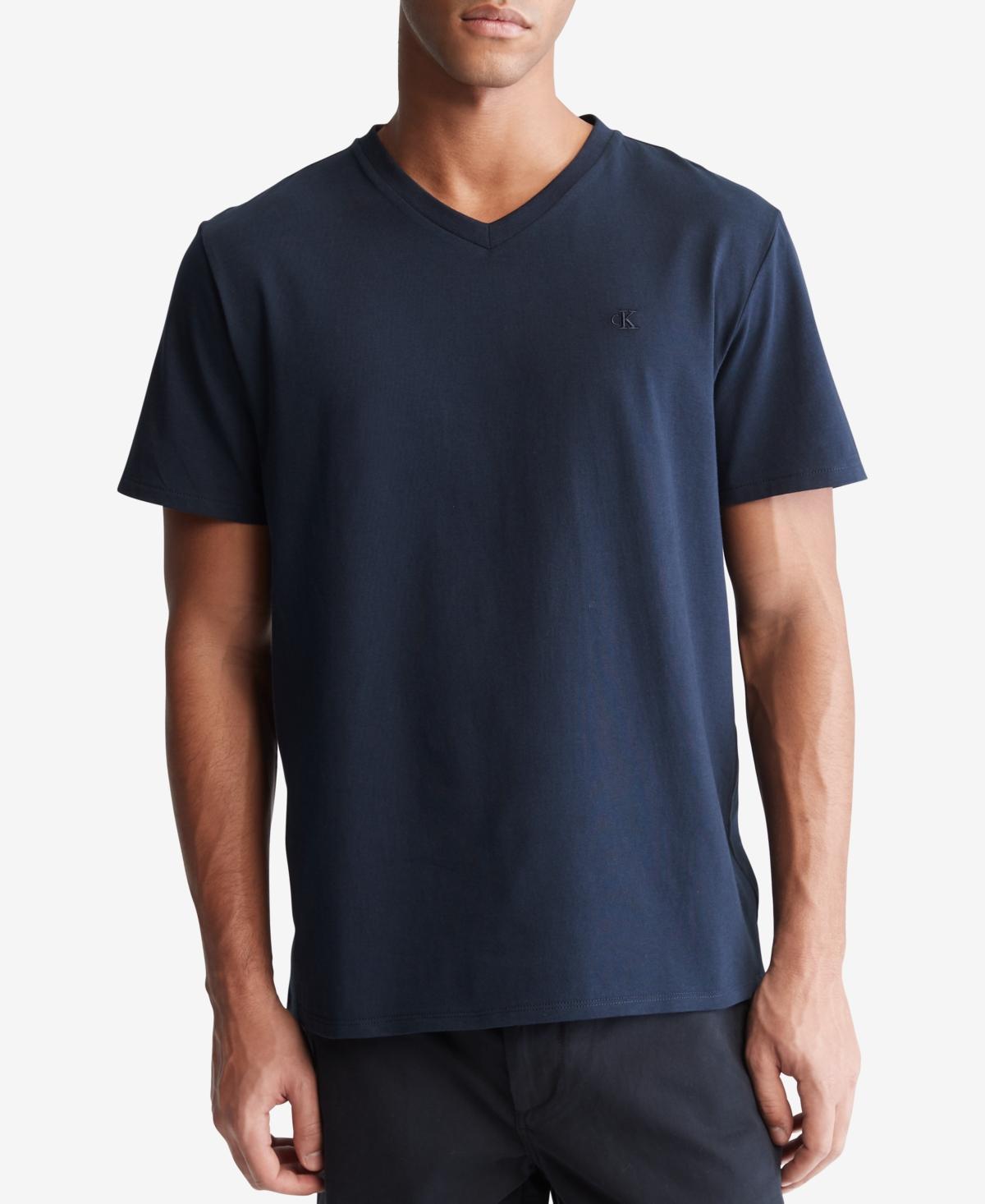 Calvin Klein Short Sleeve Smooth Cotton Solid V-Neck T Product Image