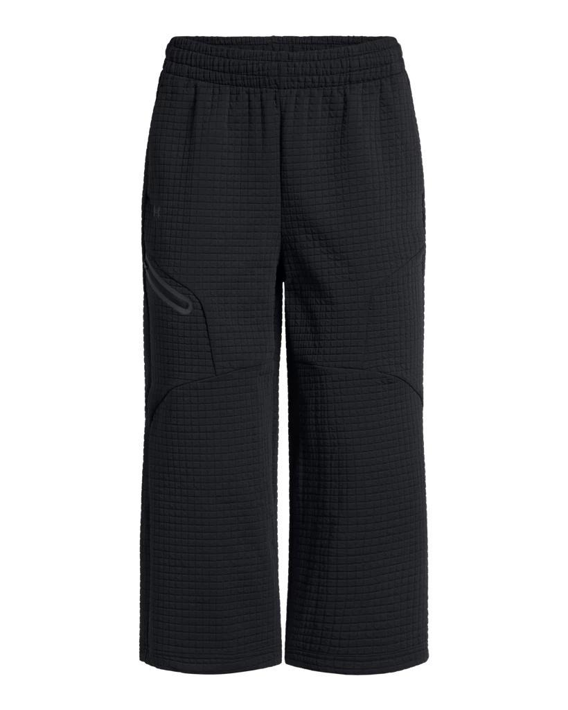 Women's UA Unstoppable Fleece Grid Wide Leg Crop Pants Product Image