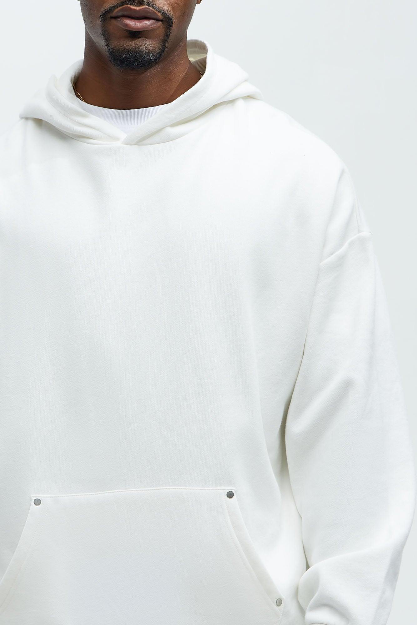 Ruffed Up Oversized Hoodie - Cream Product Image