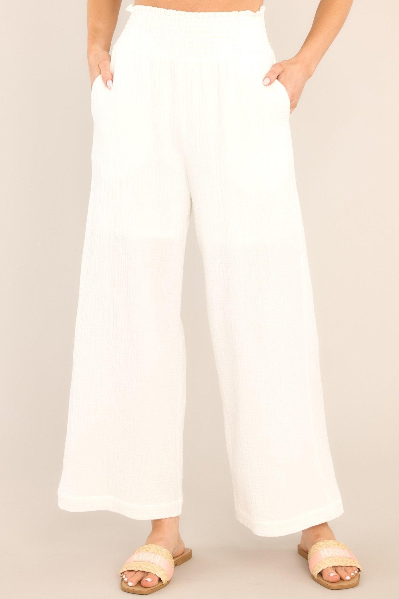 All Under Control Ivory Gauze Beach Pants Product Image