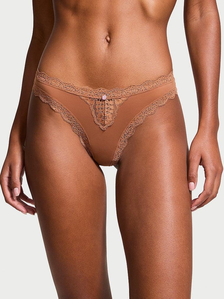 Lace-Trim Thong Panty Product Image