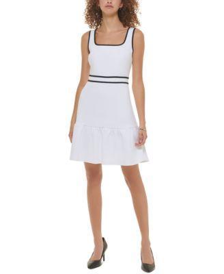 Karl Lagerfeld Paris Womens Contrast-Trim A-Line Dress Product Image