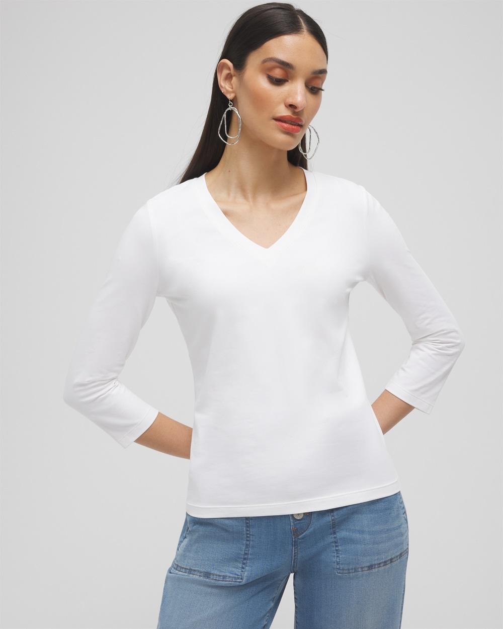 Chico's Women's 3/4 Sleeve Perfect T-Shirt Product Image