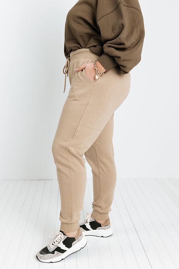 Count On You Joggers In Khaki Curves Product Image