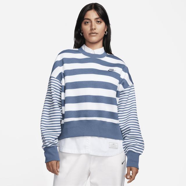 Women's Nike Sportswear Phoenix Fleece Over-Oversized Striped Crew-Neck Sweatshirt Product Image