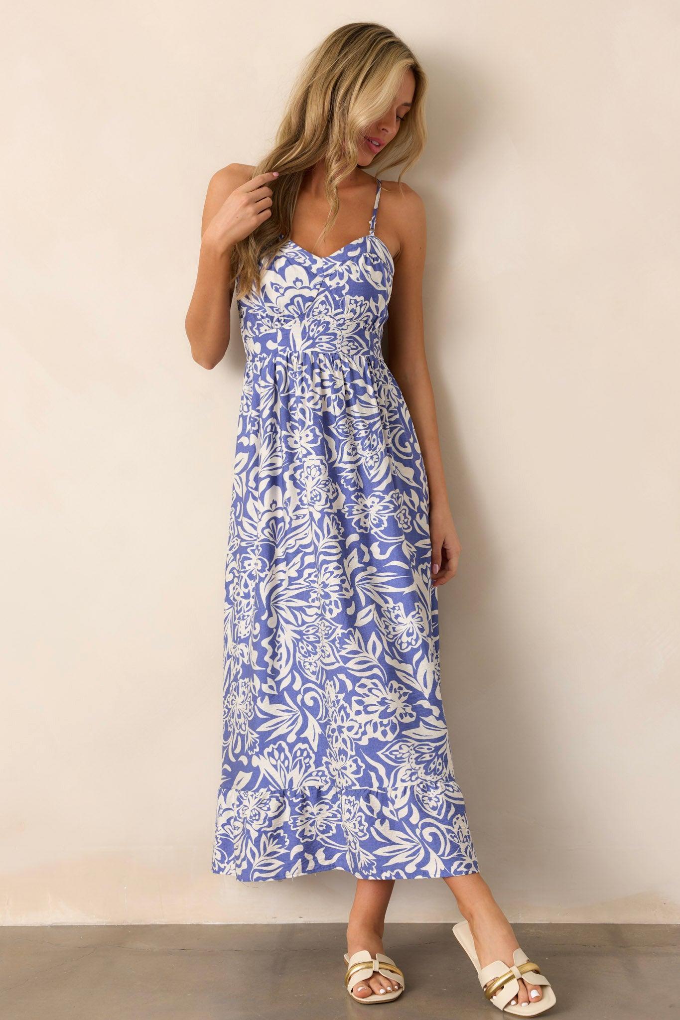 Sweet Jane Sky Blue Sleeveless Midi Dress Product Image