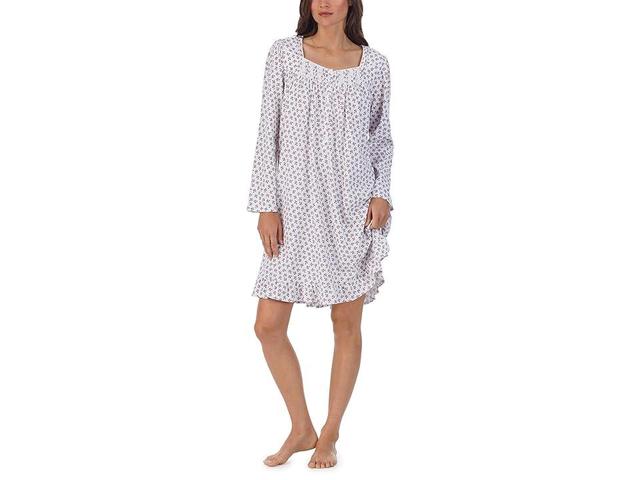 Eileen West Floral Long Sleeve Knit Nightgown Product Image