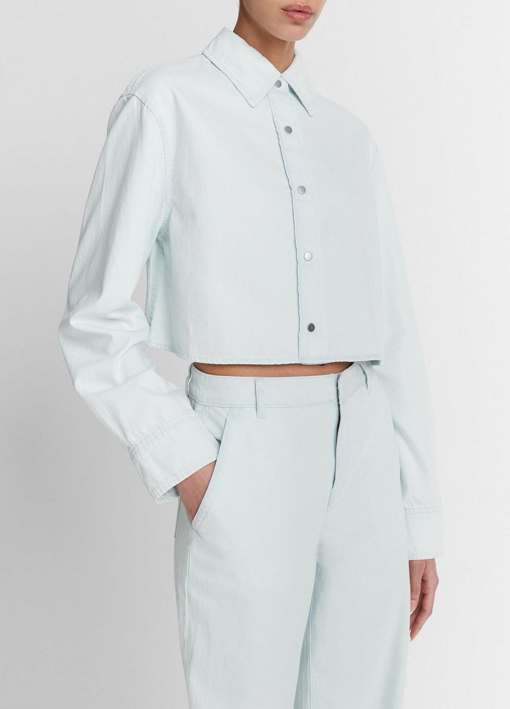 Cotton Twill Cropped Shirt Product Image