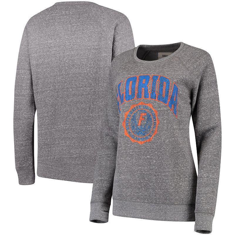 Womens Pressbox Heathered Gray Florida Gators Edith Vintage Knobi Pullover Sweatshirt Product Image