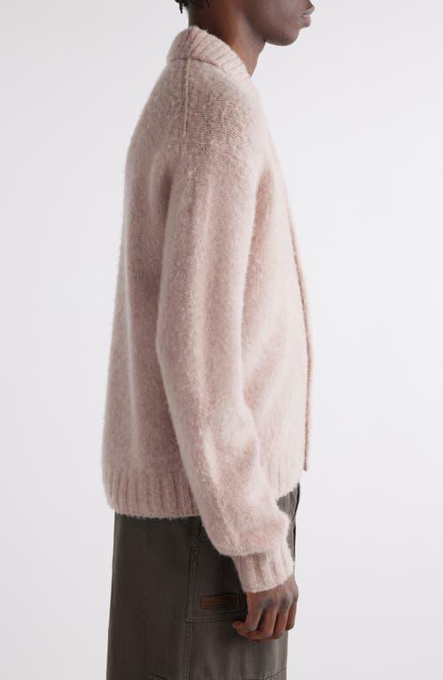 Shetland Wool Polo Cardigan In Pink Product Image