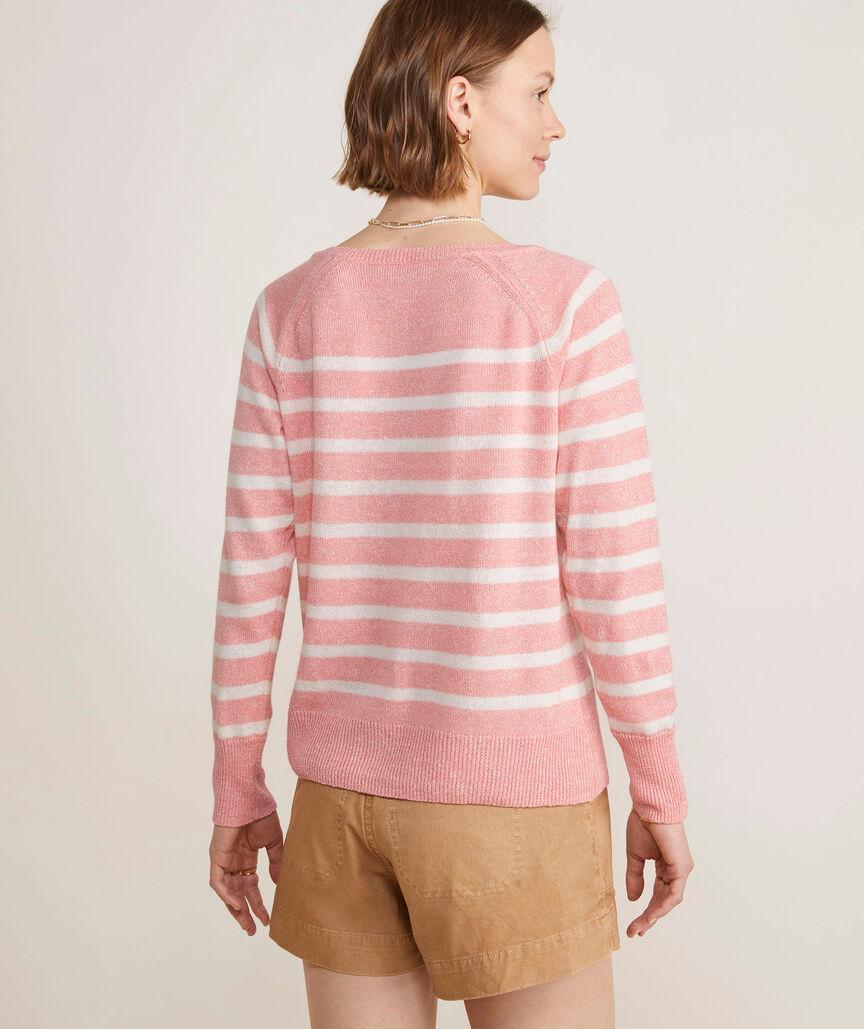 Linen Cashmere Striped Boatneck Sweater Product Image