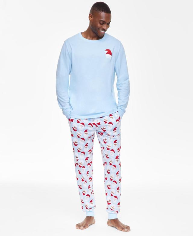 Holiday Lane Mens 2-Pc Mix It Cotton Pajama Set, Created for Macys - Santa Toss Product Image