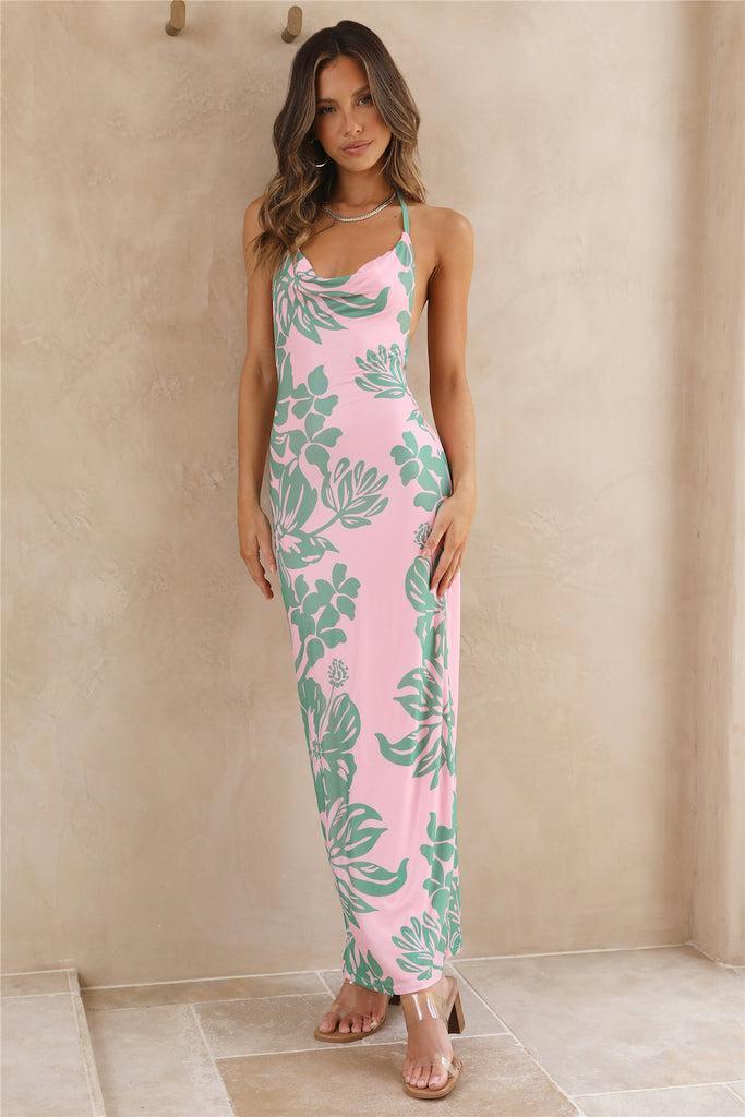 Island Getaway Maxi Dress Pink Product Image